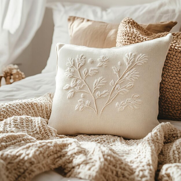 detal haftu na poduszce